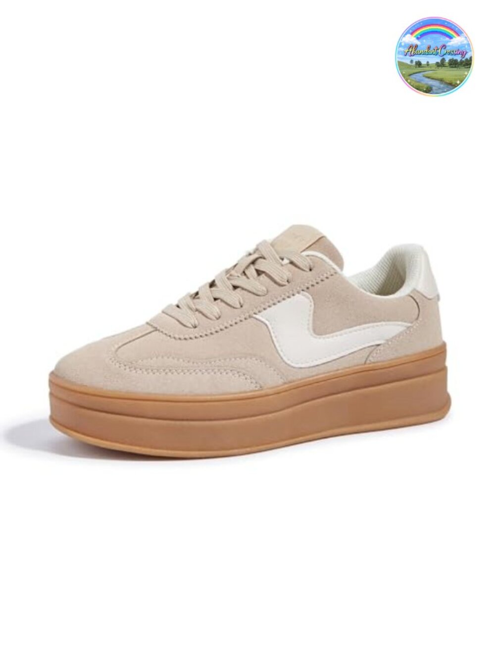 Women's Platform Fashion Sneakers Thick Sole Faux Leather Suede Lace Up